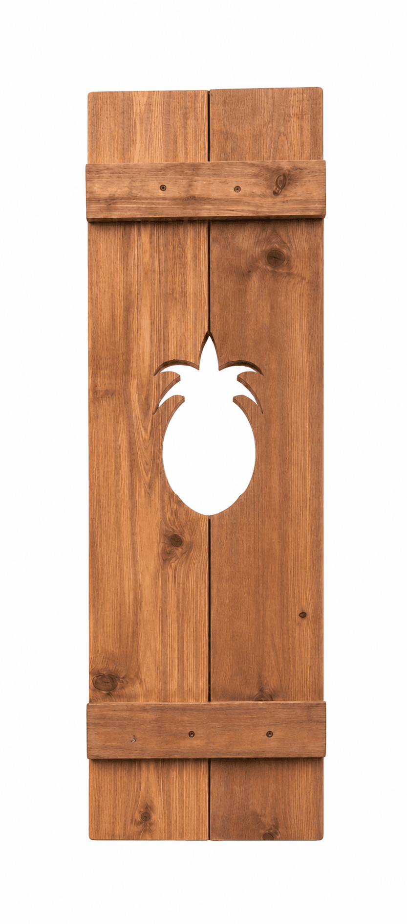 Pineapple shutter in cedar finish
